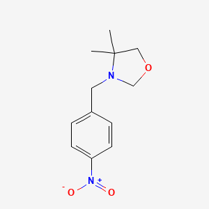 molecular formula C12H16N2O3 B2402856 4,4-Dimethyl-3-[(4-nitrophenyl)methyl]-1,3-oxazolidine CAS No. 866157-34-8