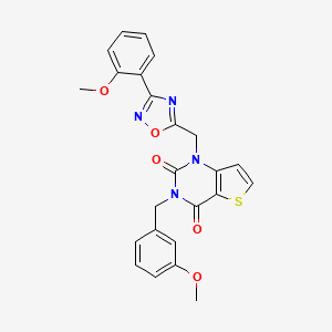 molecular formula C24H20N4O5S B2402857 1-{[3-(2-methoxyphenyl)-1,2,4-oxadiazol-5-yl]methyl}-3-[(3-methoxyphenyl)methyl]-1H,2H,3H,4H-thieno[3,2-d]pyrimidine-2,4-dione CAS No. 1251565-93-1