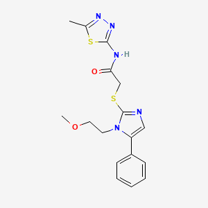 2-((1-(2-methoxyethyl)-5-phenyl-1H-imidazol-2-yl)thio)-N-(5-methyl-1,3,4-thiadiazol-2-yl)acetamide