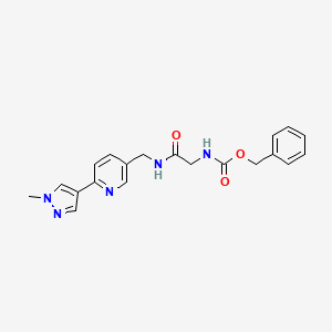molecular formula C20H21N5O3 B2402872 benzyl (2-(((6-(1-methyl-1H-pyrazol-4-yl)pyridin-3-yl)methyl)amino)-2-oxoethyl)carbamate CAS No. 2034461-79-3
