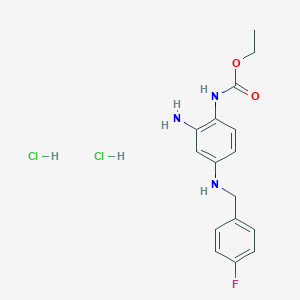 molecular formula C16H20Cl2FN3O2 B024029 利加巴汀二盐酸盐 CAS No. 150812-13-8