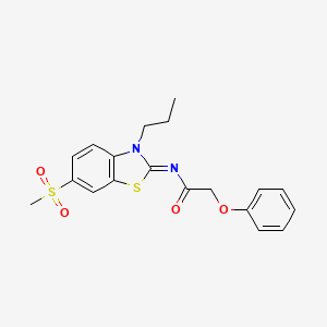 molecular formula C19H20N2O4S2 B2402939 N-(6-methylsulfonyl-3-propyl-1,3-benzothiazol-2-ylidene)-2-phenoxyacetamide CAS No. 898352-49-3