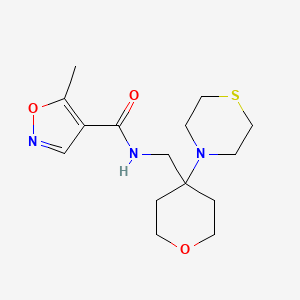 5-Methyl-N-[(4-thiomorpholin-4-yloxan-4-yl)methyl]-1,2-oxazole-4-carboxamide