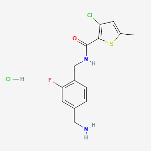 N-[[4-(Aminomethyl)-2-fluorophenyl]methyl]-3-chloro-5-methylthiophene-2-carboxamide;hydrochloride