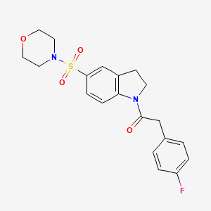 2-(4-Fluorophenyl)-1-(5-(morpholinosulfonyl)indolin-1-yl)ethanone