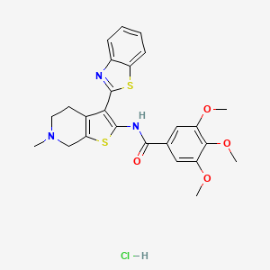 B2402956 N-(3-(benzo[d]thiazol-2-yl)-6-methyl-4,5,6,7-tetrahydrothieno[2,3-c]pyridin-2-yl)-3,4,5-trimethoxybenzamide hydrochloride CAS No. 1331109-32-0