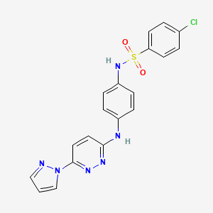 N-(4-((6-(1H-pyrazol-1-yl)pyridazin-3-yl)amino)phenyl)-4-chlorobenzenesulfonamide