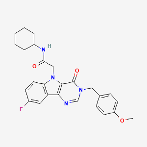 N-cyclohexyl-2-(8-fluoro-3-(4-methoxybenzyl)-4-oxo-3H-pyrimido[5,4-b]indol-5(4H)-yl)acetamide