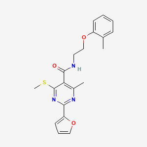 2-(furan-2-yl)-4-methyl-N-[2-(2-methylphenoxy)ethyl]-6-(methylsulfanyl)pyrimidine-5-carboxamide