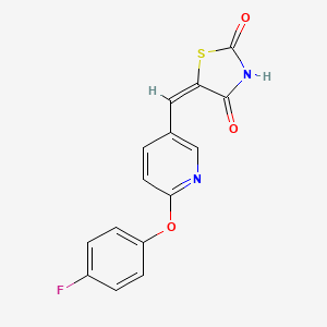 (5E)-5-{[6-(4-fluorophenoxy)pyridin-3-yl]methylidene}-1,3-thiazolidine-2,4-dione