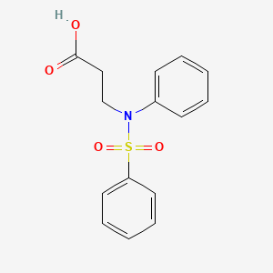 molecular formula C15H15NO4S B2402974 3-(Benzenesulfonyl-phenyl-amino)-propionic acid CAS No. 101090-64-6