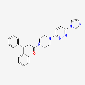 molecular formula C26H26N6O B2402985 1-(4-(6-(1H-imidazol-1-yl)pyridazin-3-yl)piperazin-1-yl)-3,3-diphenylpropan-1-one CAS No. 1351622-73-5