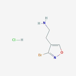 molecular formula C5H8BrClN2O B2403014 2-(3-Bromo-1,2-oxazol-4-yl)ethanamine;hydrochloride CAS No. 2490412-73-0