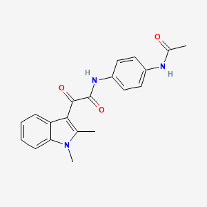 N-(4-acetamidophenyl)-2-(1,2-dimethylindol-3-yl)-2-oxoacetamide