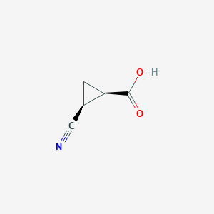 molecular formula C5H5NO2 B2403019 cis-2-Cyanocyclopropanecarboxylic acid CAS No. 74650-11-6