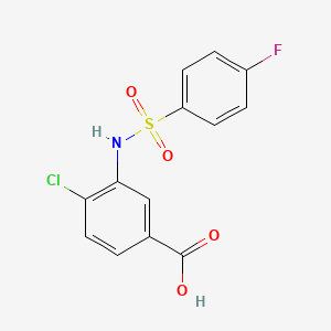 molecular formula C13H9ClFNO4S B2403020 4-Chloro-3-(4-fluorobenzenesulfonamido)benzoic acid CAS No. 729561-80-2