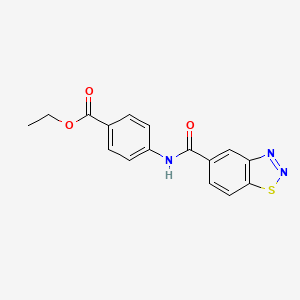 molecular formula C16H13N3O3S B2403028 ETHYL 4-(1,2,3-BENZOTHIADIAZOLE-5-AMIDO)BENZOATE CAS No. 891022-37-0