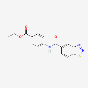 molecular formula C16H13N3O3S B2403028 Ethyl 4-(benzo[d][1,2,3]thiadiazole-5-carboxamido)benzoate CAS No. 891022-37-0