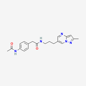 molecular formula C20H23N5O2 B2403030 2-(4-acetamidophenyl)-N-(3-(2-methylpyrazolo[1,5-a]pyrimidin-6-yl)propyl)acetamide CAS No. 1797142-01-8