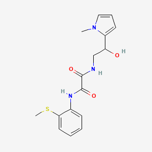 molecular formula C16H19N3O3S B2403031 N1-(2-hydroxy-2-(1-methyl-1H-pyrrol-2-yl)ethyl)-N2-(2-(methylthio)phenyl)oxalamide CAS No. 1396766-16-7
