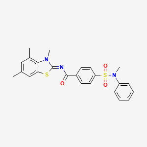 molecular formula C24H23N3O3S2 B2403033 (E)-4-(N-methyl-N-phenylsulfamoyl)-N-(3,4,6-trimethylbenzo[d]thiazol-2(3H)-ylidene)benzamide CAS No. 850903-15-0