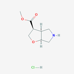 molecular formula C8H14ClNO3 B2403056 Methyl (3S,3aS,6aS)-3,3a,4,5,6,6a-hexahydro-2H-furo[2,3-c]pyrrole-3-carboxylate;hydrochloride CAS No. 2287249-29-8
