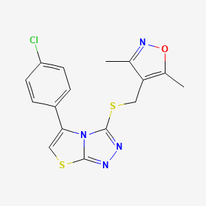 4-(((5-(4-Chlorophenyl)thiazolo[2,3-c][1,2,4]triazol-3-yl)thio)methyl)-3,5-dimethylisoxazole
