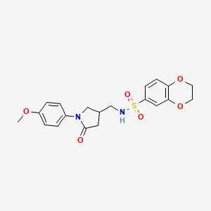 N-((1-(4-methoxyphenyl)-5-oxopyrrolidin-3-yl)methyl)-2,3-dihydrobenzo[b][1,4]dioxine-6-sulfonamide