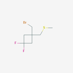 molecular formula C7H11BrF2S B2403197 1-(Bromomethyl)-3,3-difluoro-1-(methylsulfanylmethyl)cyclobutane CAS No. 2580209-06-7