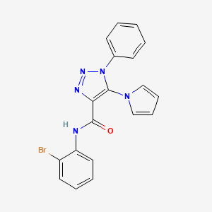 molecular formula C19H14BrN5O B2403218 N-(2-bromophenyl)-1-phenyl-5-(1H-pyrrol-1-yl)-1H-1,2,3-triazole-4-carboxamide CAS No. 1795490-64-0