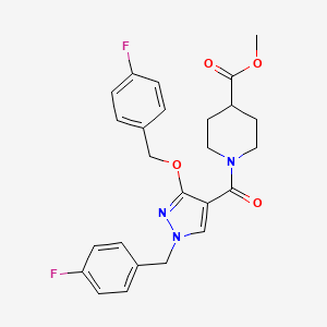 methyl 1-(1-(4-fluorobenzyl)-3-((4-fluorobenzyl)oxy)-1H-pyrazole-4-carbonyl)piperidine-4-carboxylate