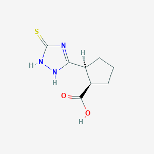 (1R,2S)-2-(5-Sulfanylidene-1,2-dihydro-1,2,4-triazol-3-yl)cyclopentane-1-carboxylic acid