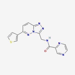 molecular formula C15H11N7OS B2403291 N-((6-(thiophen-3-yl)-[1,2,4]triazolo[4,3-b]pyridazin-3-yl)methyl)pyrazine-2-carboxamide CAS No. 1903605-38-8