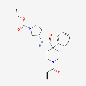 Ethyl 3-[(4-phenyl-1-prop-2-enoylpiperidine-4-carbonyl)amino]pyrrolidine-1-carboxylate