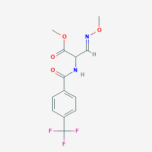 molecular formula C13H13F3N2O4 B2403330 Methyl 3-(methoxyimino)-2-{[4-(trifluoromethyl)benzoyl]amino}propanoate CAS No. 1025366-08-8