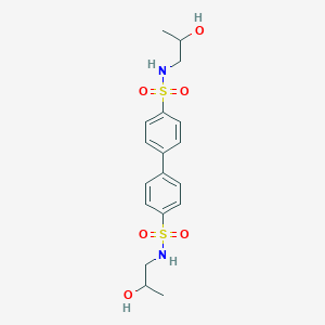 molecular formula C18H24N2O6S2 B2403333 N4,N4'-BIS(2-HYDROXYPROPYL)-[1,1'-BIPHENYL]-4,4'-DISULFONAMIDE CAS No. 1206153-03-8