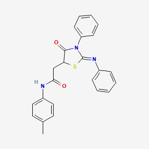 molecular formula C24H21N3O2S B2403360 N-(4-methylphenyl)-2-[(2Z)-4-oxo-3-phenyl-2-(phenylimino)-1,3-thiazolidin-5-yl]acetamide CAS No. 1056555-87-3