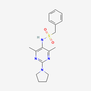 molecular formula C17H22N4O2S B2403367 N-(4,6-dimethyl-2-(pyrrolidin-1-yl)pyrimidin-5-yl)-1-phenylmethanesulfonamide CAS No. 1797873-75-6