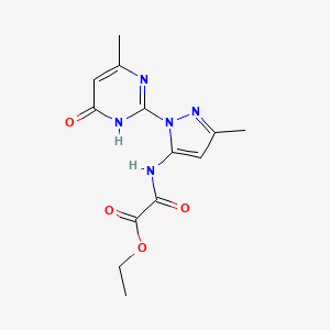 ethyl 2-((3-methyl-1-(4-methyl-6-oxo-1,6-dihydropyrimidin-2-yl)-1H-pyrazol-5-yl)amino)-2-oxoacetate
