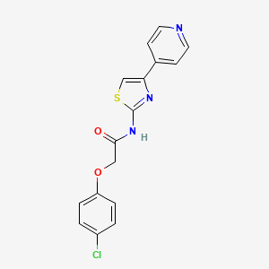 molecular formula C16H12ClN3O2S B2403382 2-(4-chlorophenoxy)-N-(4-(pyridin-4-yl)thiazol-2-yl)acetamide CAS No. 476631-60-4