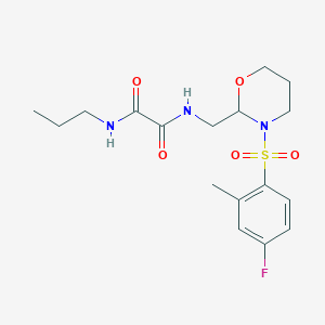 N1-((3-((4-fluoro-2-methylphenyl)sulfonyl)-1,3-oxazinan-2-yl)methyl)-N2-propyloxalamide