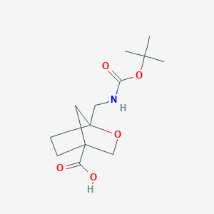 1-[[(2-Methylpropan-2-yl)oxycarbonylamino]methyl]-2-oxabicyclo[2.2.1]heptane-4-carboxylic acid