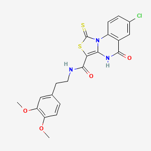 B2403408 7-chloro-N-(3,4-dimethoxyphenethyl)-5-oxo-1-thioxo-4,5-dihydro-1H-thiazolo[3,4-a]quinazoline-3-carboxamide CAS No. 1111062-76-0