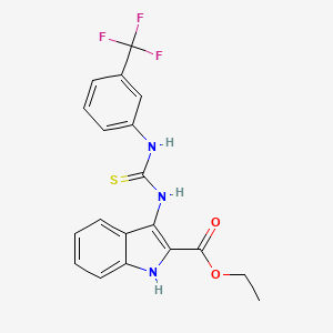 ethyl 3-(3-(3-(trifluoromethyl)phenyl)thioureido)-1H-indole-2-carboxylate