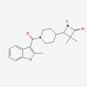 3,3-Dimethyl-4-[1-(2-methyl-1-benzofuran-3-carbonyl)piperidin-4-yl]azetidin-2-one