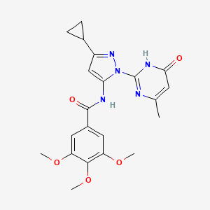N-(3-cyclopropyl-1-(4-methyl-6-oxo-1,6-dihydropyrimidin-2-yl)-1H-pyrazol-5-yl)-3,4,5-trimethoxybenzamide