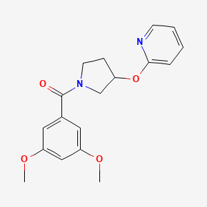 molecular formula C18H20N2O4 B2403441 (3,5-Dimethoxyphenyl)(3-(pyridin-2-yloxy)pyrrolidin-1-yl)methanone CAS No. 1903438-93-6