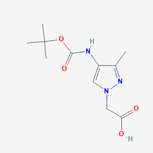 2-[3-Methyl-4-[(2-methylpropan-2-yl)oxycarbonylamino]pyrazol-1-yl]acetic acid