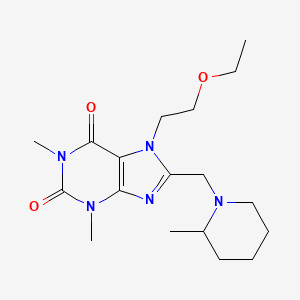 7-(2-Ethoxyethyl)-1,3-dimethyl-8-[(2-methylpiperidin-1-yl)methyl]purine-2,6-dione