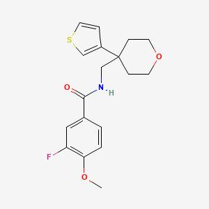3-fluoro-4-methoxy-N-((4-(thiophen-3-yl)tetrahydro-2H-pyran-4-yl)methyl)benzamide